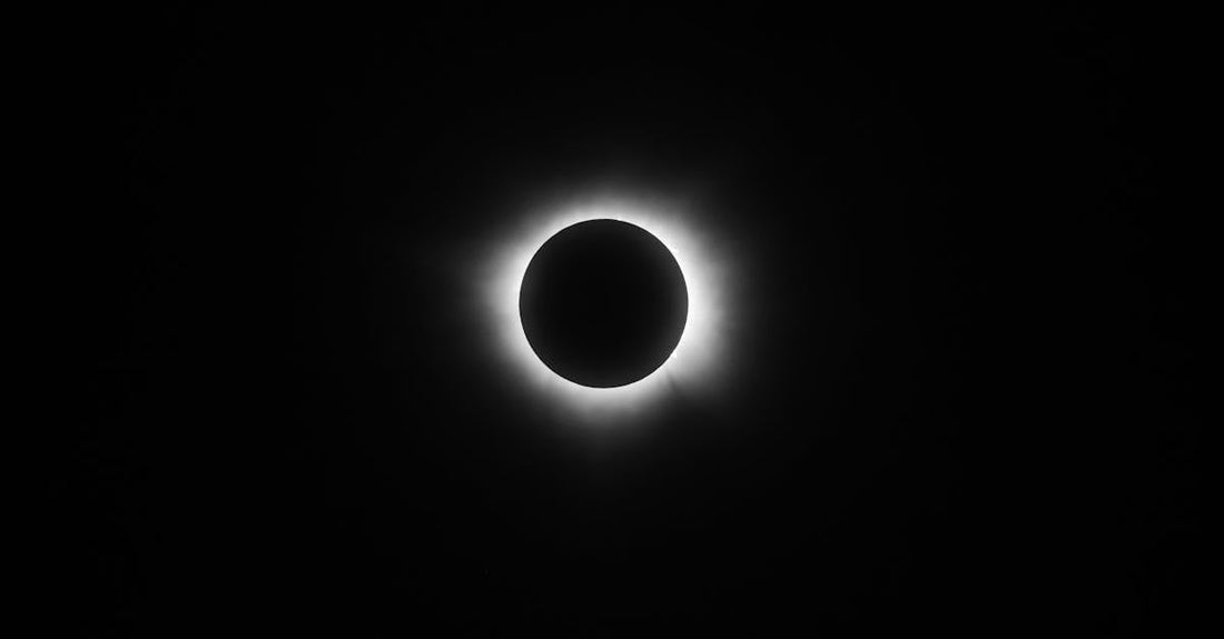 A mesmerizing black and white capture of a solar eclipse over Mazatlán, Mexico.