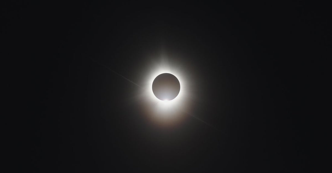 Capture of total solar eclipse with corona visible from Lake Placid, New York.